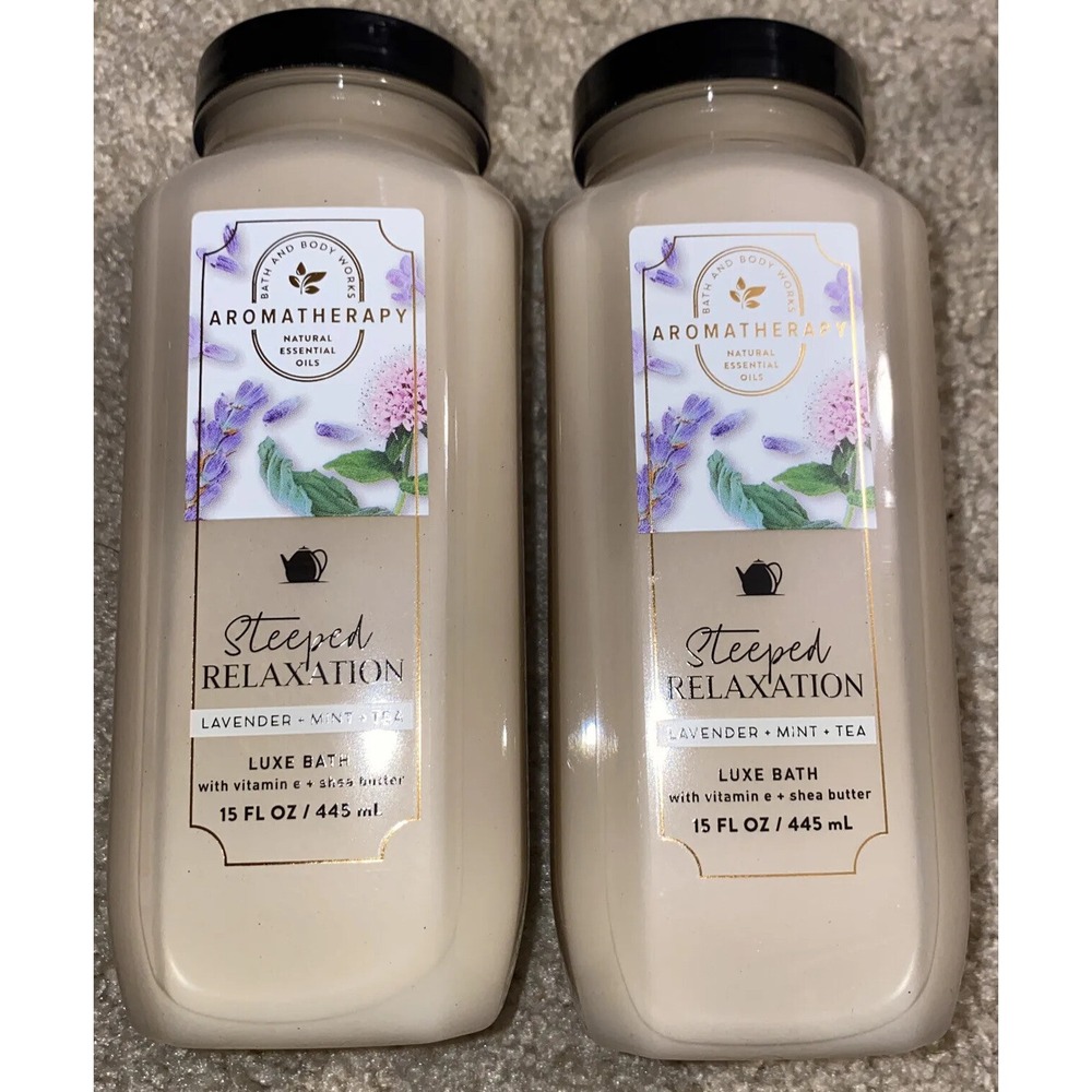 Bath & Body Works Aromatherapy STEEPED RELAXATION LAVENDER MINT Luxe Bath 2x